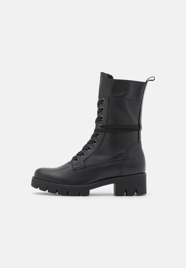 Gaborlace-Up Ankle Boots Panna