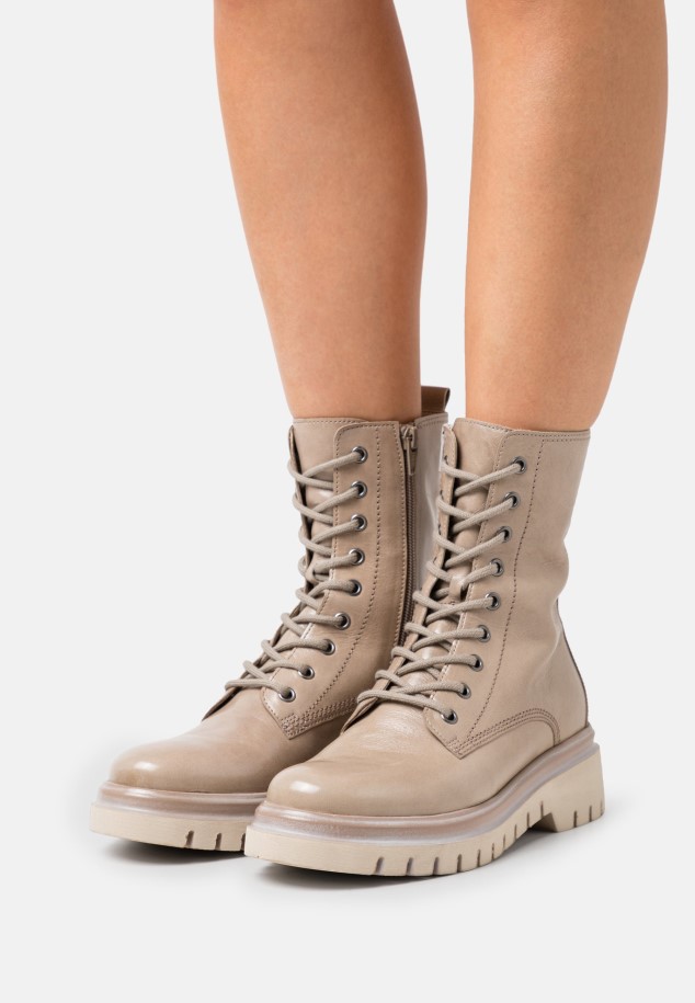 Gaborlace-Up Ankle Boots Panna