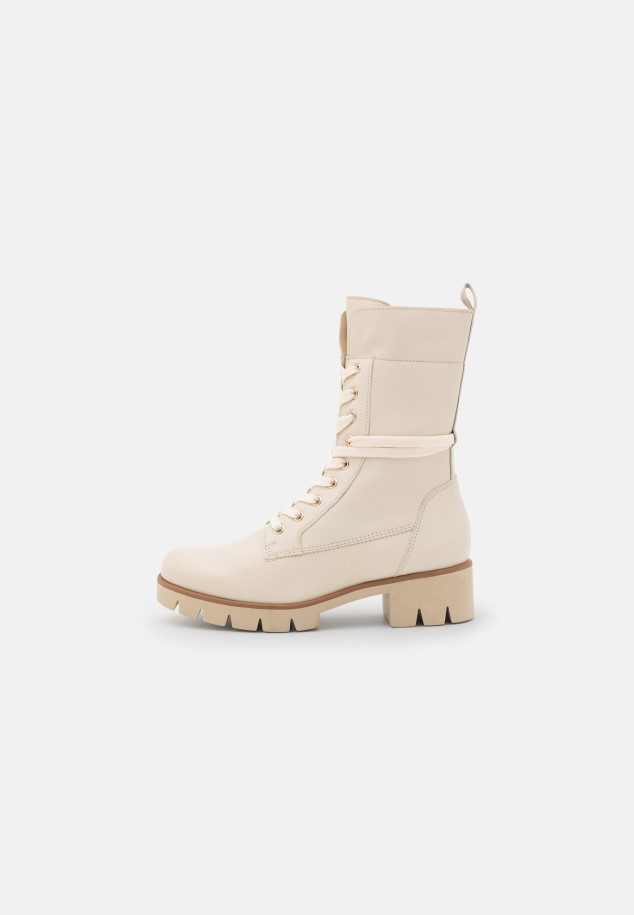 Gaborlace-Up Ankle Boots Panna