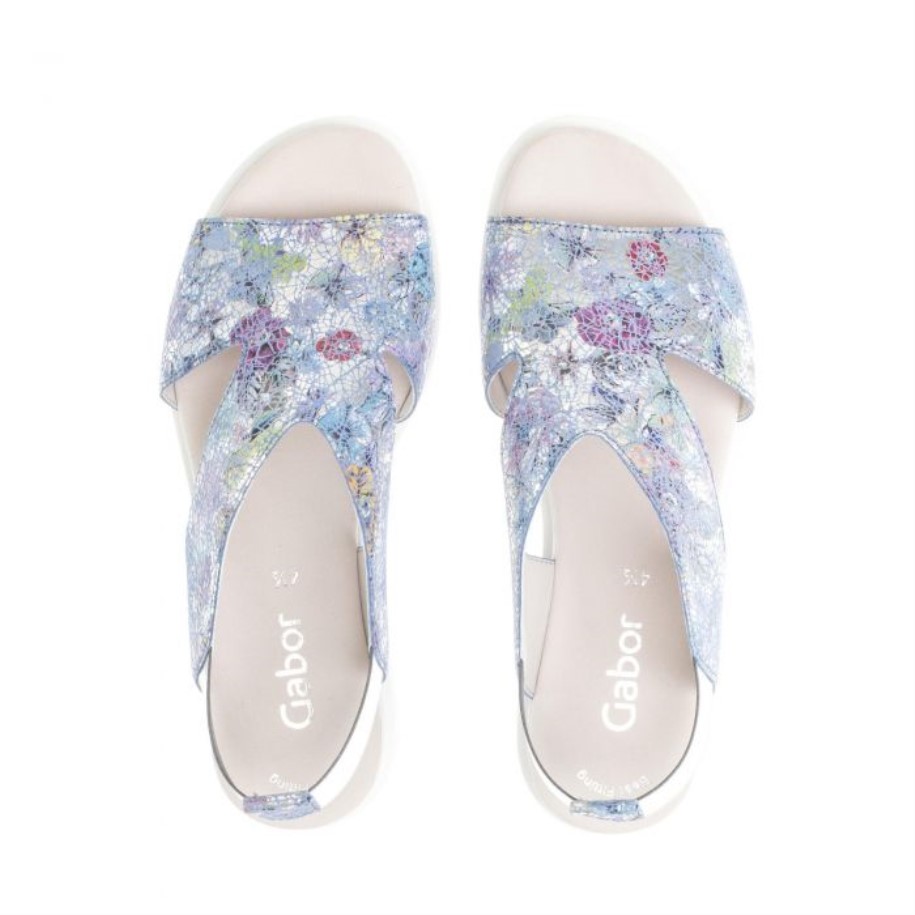 Gabor 23612.36 - Blue Metallic Flowers Leather