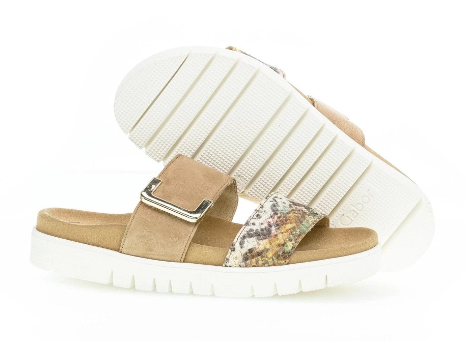 Gabor 43740.50 - Caramel Suede And Snake Print