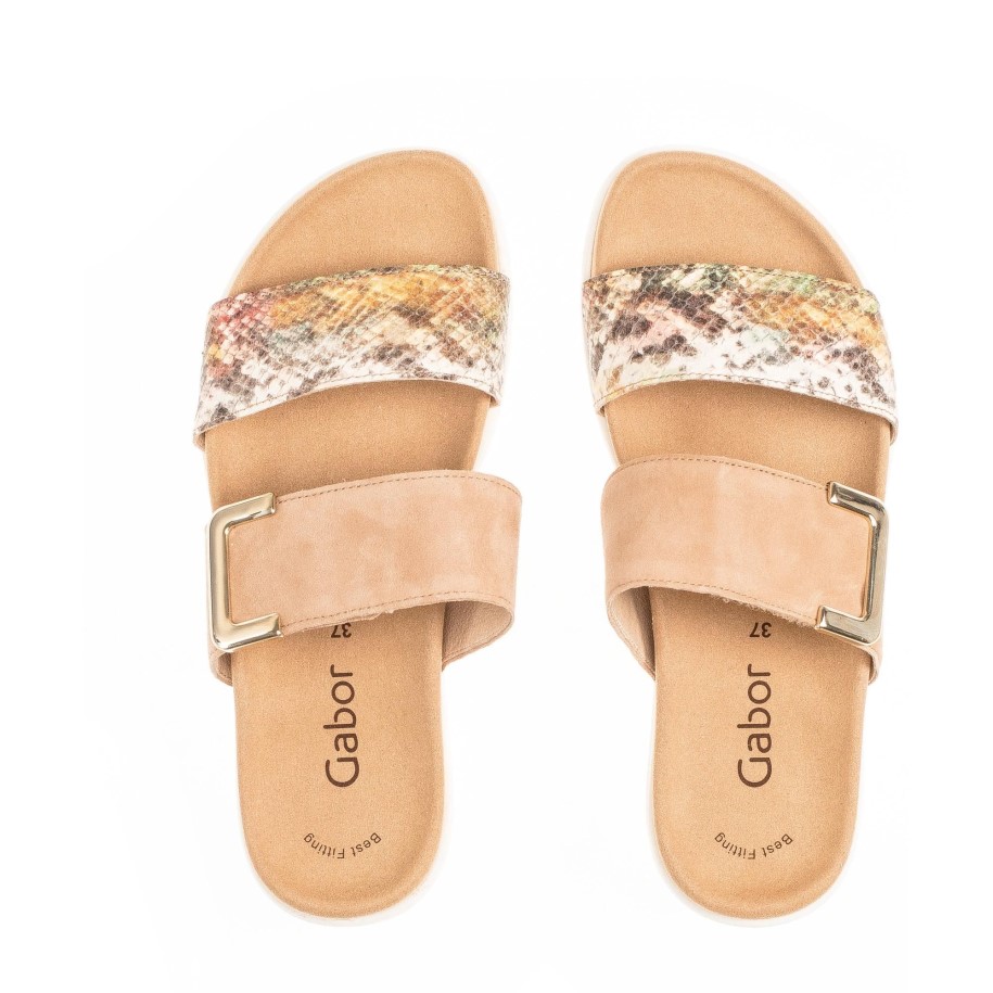 Gabor 43740.50 - Caramel Suede And Snake Print