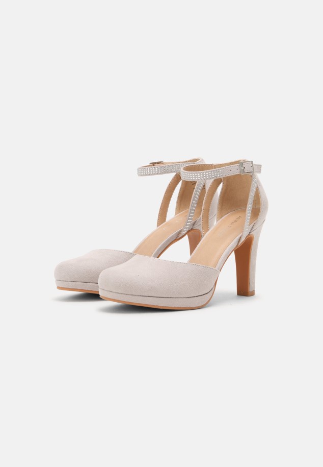 Light Grey Gabor Platform Heels
