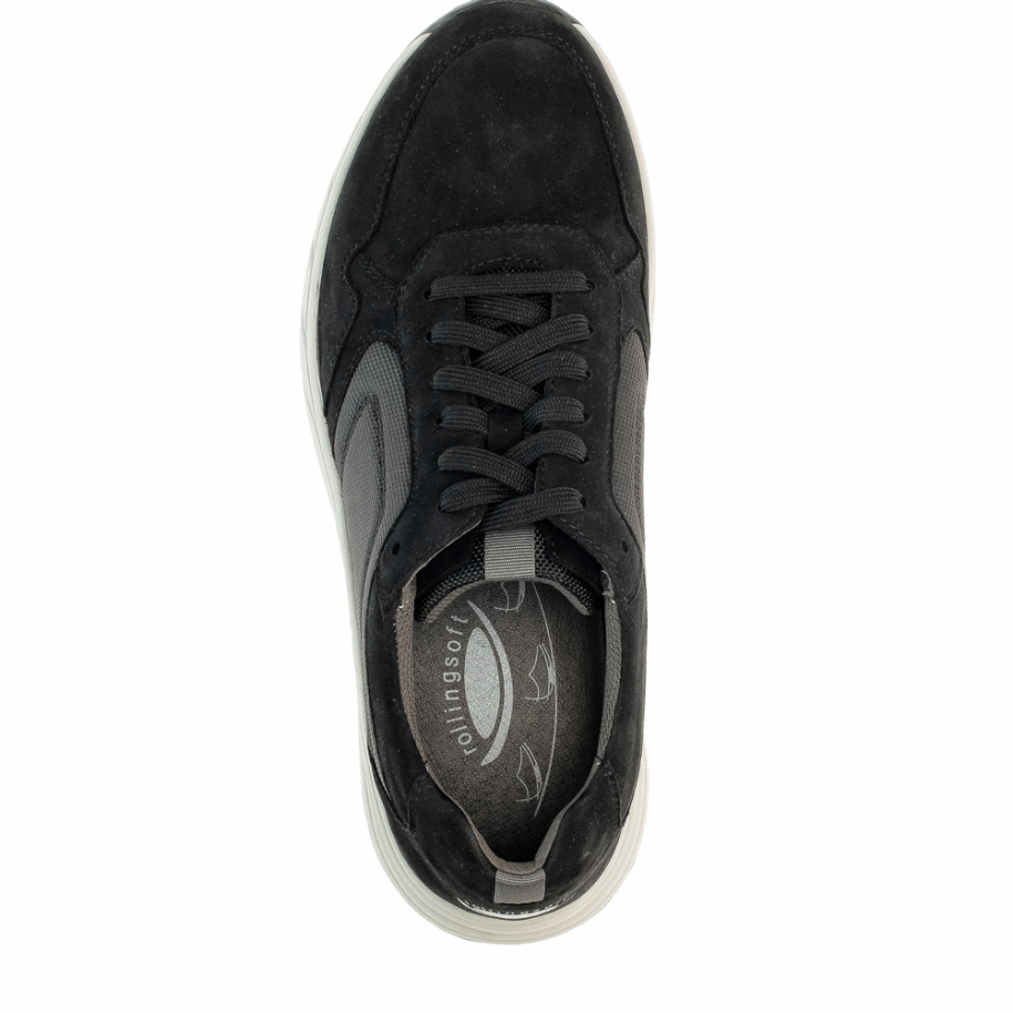 Black Gabor Men Rolling Soft Trainer