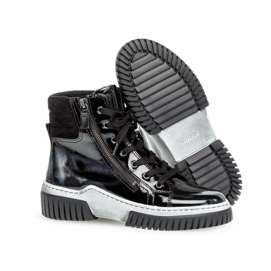 Black Micro Gabor Sneaker Boot