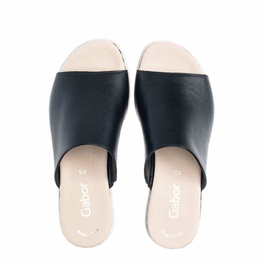 Black/Natural Platform Slipon Sandal Gabor