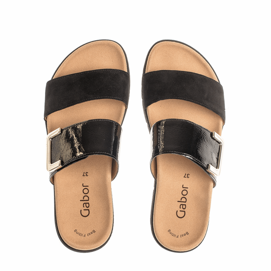Black Slipon Sandal Gabor
