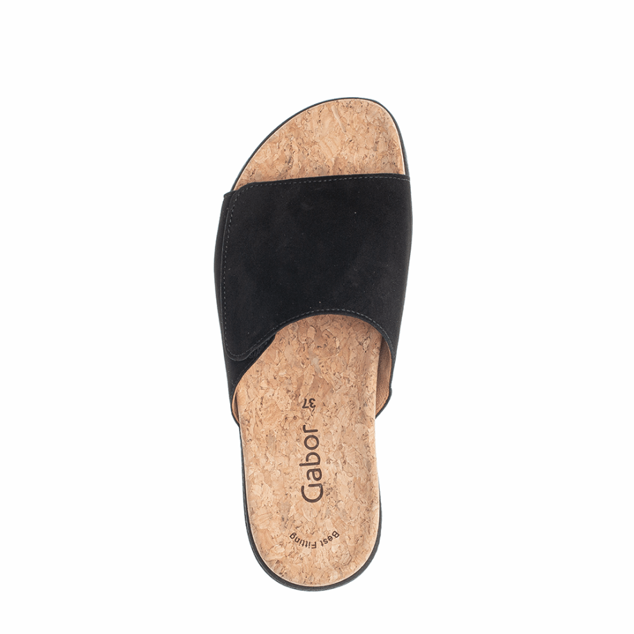 Gabor Black Slipon Sandal