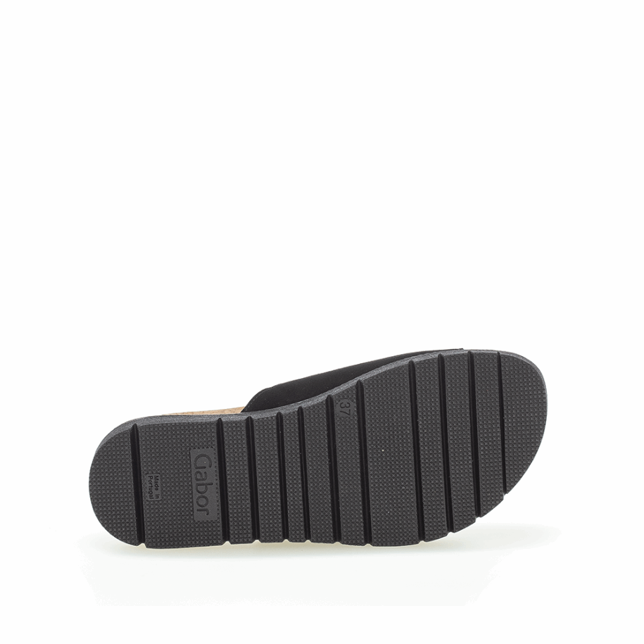 Gabor Black Slipon Sandal