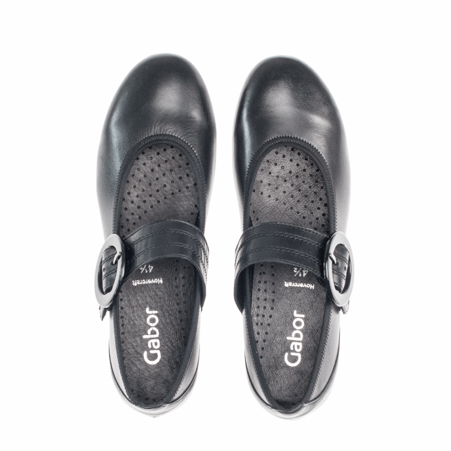 Gabor Black Tortoise Buckle Mary Jane