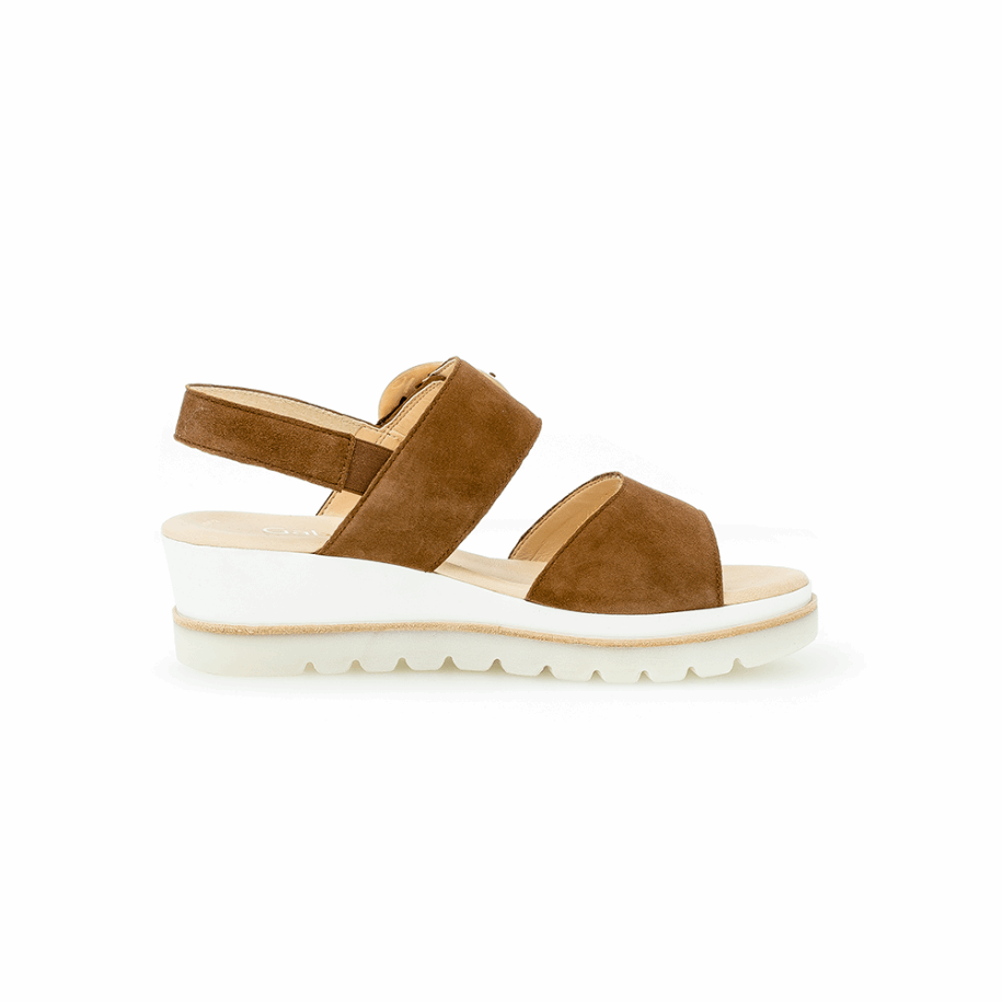 Wedge Ankle Strap Sandal New Whisky Gabor