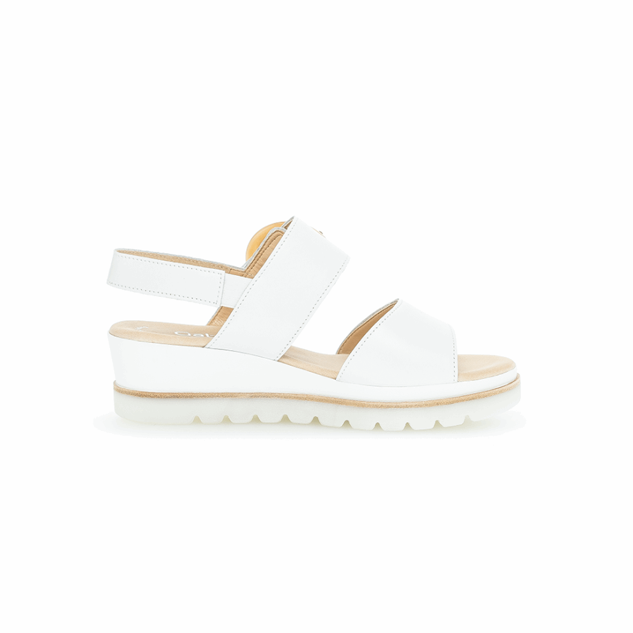 Wedge Ankle Strap Sandal White Gabor