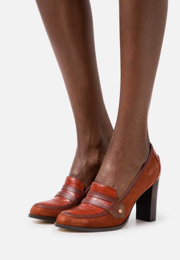 Cognac Gabor Platform Heels
