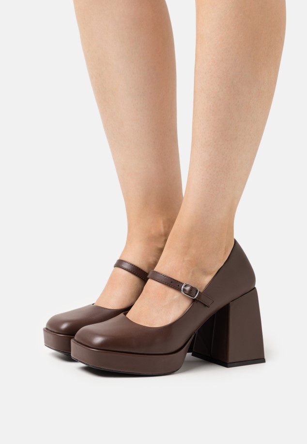 Cognac Gabor Platform Heels