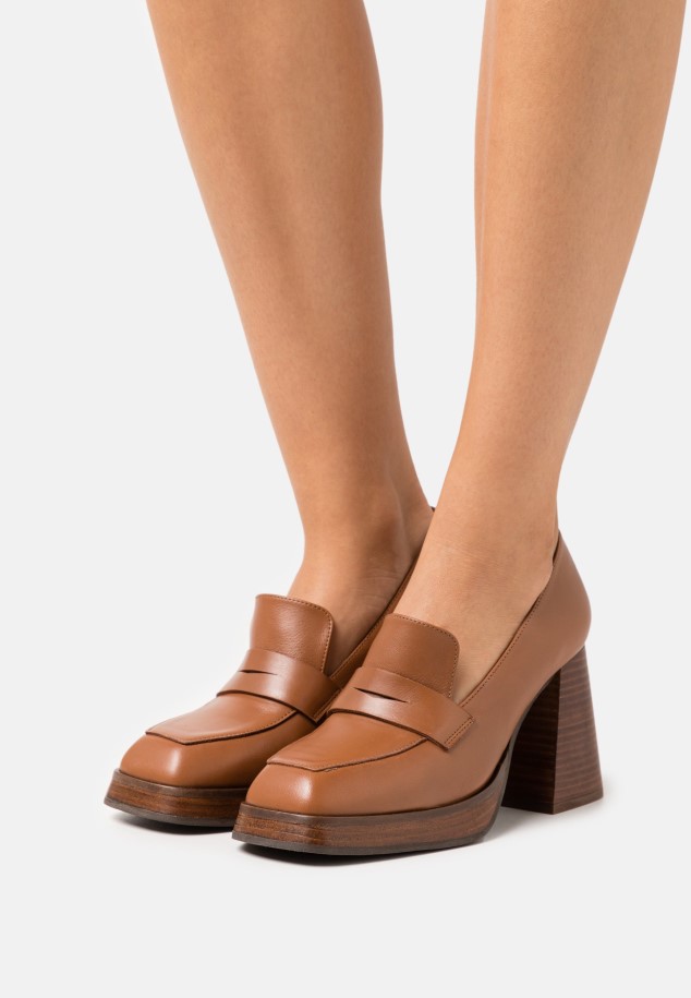 Cognac Gabor Platform Heels