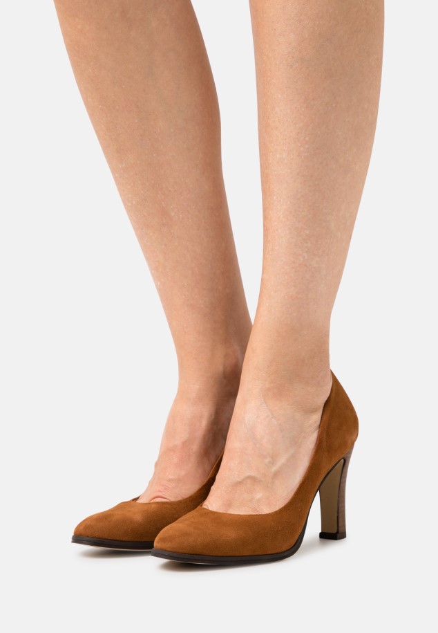 Cognac Gabor Platform Heels