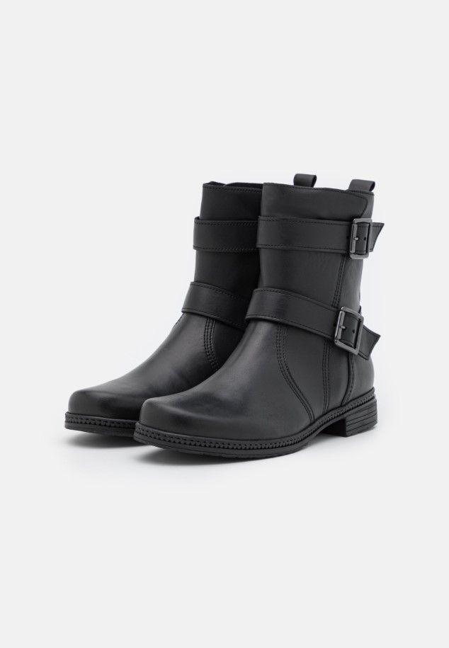 Gabor Black Cowboy/Biker Ankle Boot