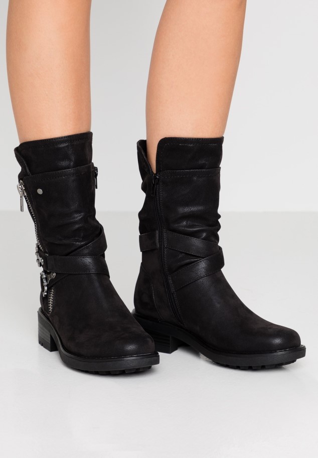Gabor Black Cowboy/Biker Ankle Boot