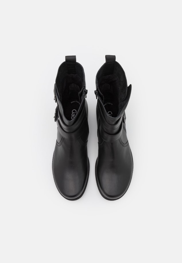 Gabor Black Cowboy/Biker Ankle Boot
