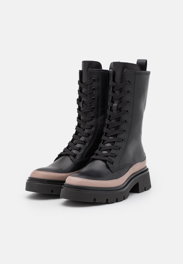 Dark Nude Gabor Lace-Up Ankle Boots