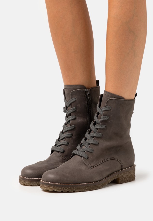 Dark Nude/Beige Gabor Lace-Up Ankle Boots