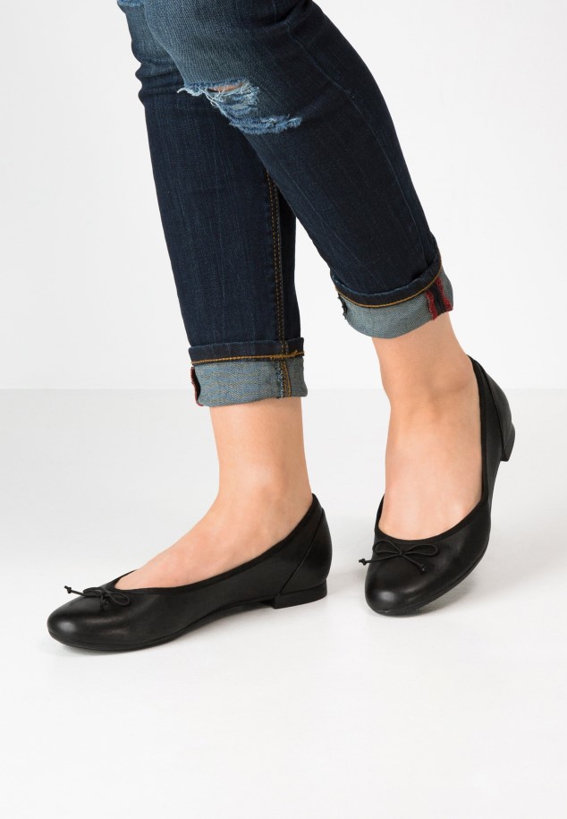 Black/Leopard Gabor Ballet Pumps
