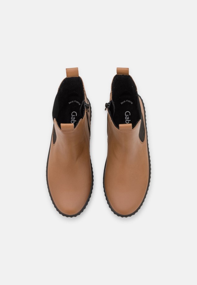 Gabor Platform Ankle Boots Camel