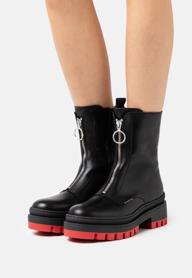 Women Platform Ankle Boots Black Gabor