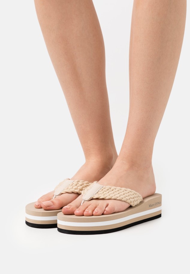 White Gabor T-Bar Sandals