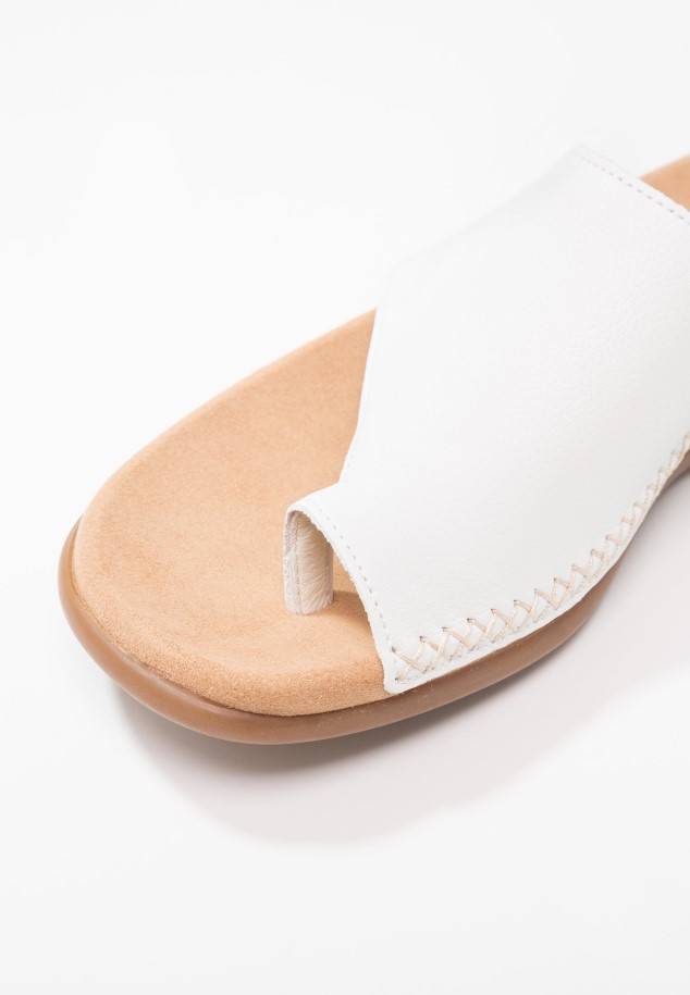 White Gabor T-Bar Sandals