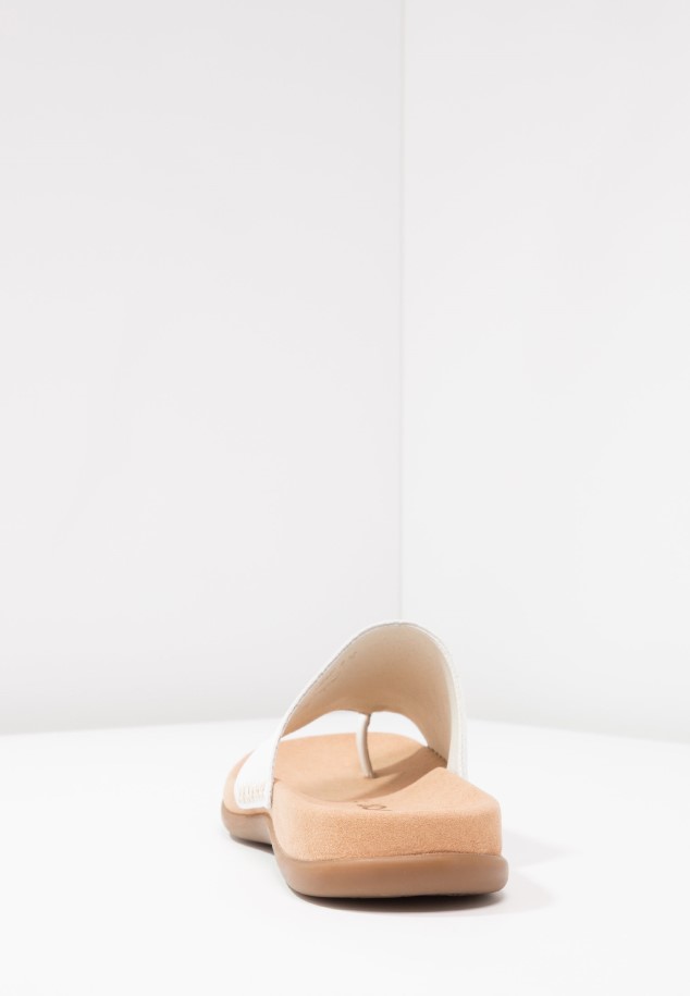 White Gabor T-Bar Sandals
