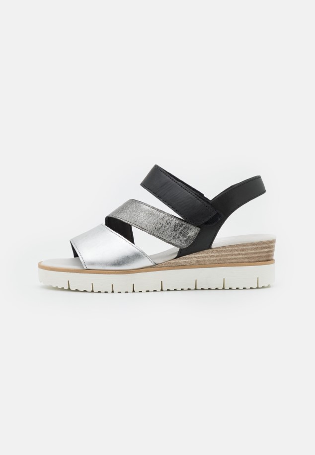 Rabbit/Silk/Peanut Gabor Platform Sandals