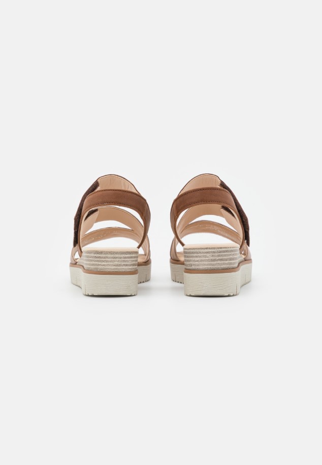 Rabbit/Silk/Peanut Gabor Platform Sandals