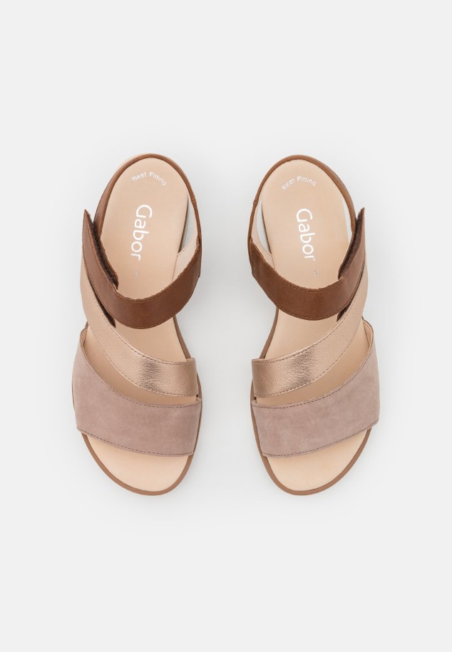 Rabbit/Silk/Peanut Gabor Platform Sandals