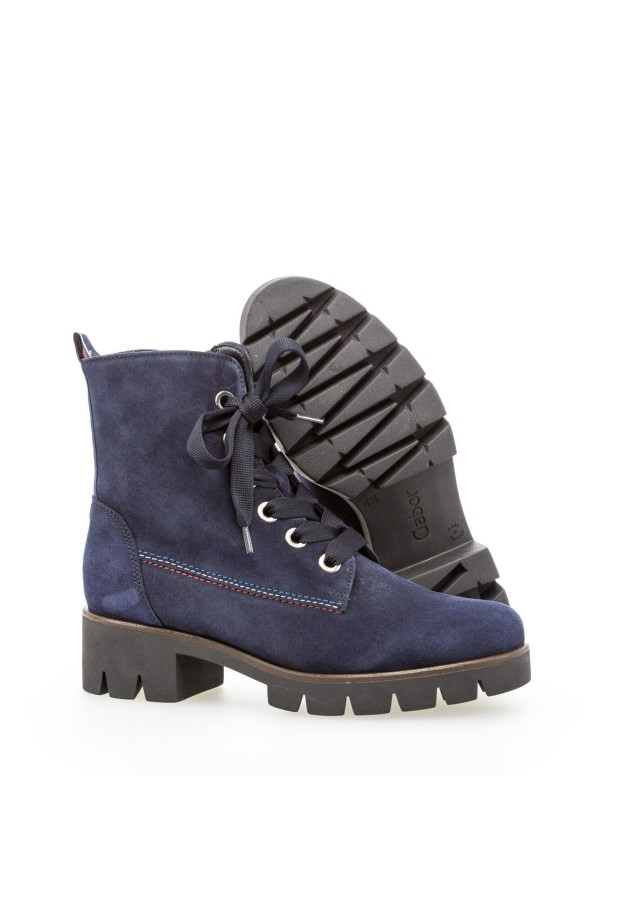 Lace-Up Ankle Boots Blue Gabor