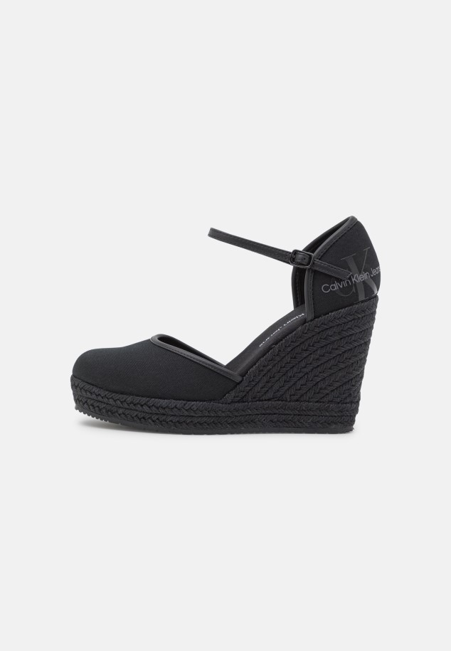 Black Gabor Wedge Close Toe - Platform Heels