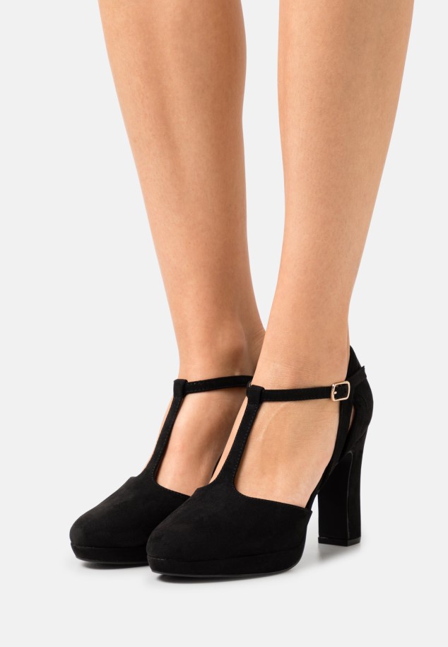 Black Gabor Wedge Close Toe - Platform Heels