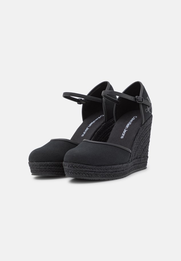 Black Gabor Wedge Close Toe - Platform Heels