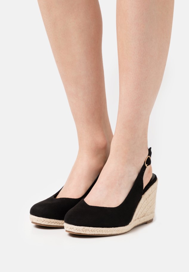 Black Gabor Wedge Close Toe - Platform Heels