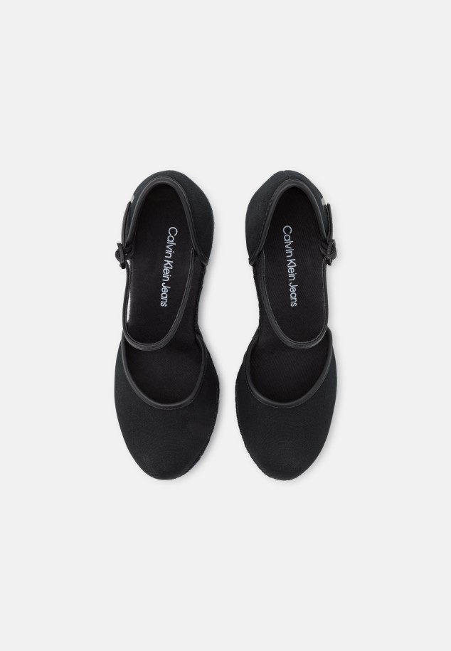 Black Gabor Wedge Close Toe - Platform Heels