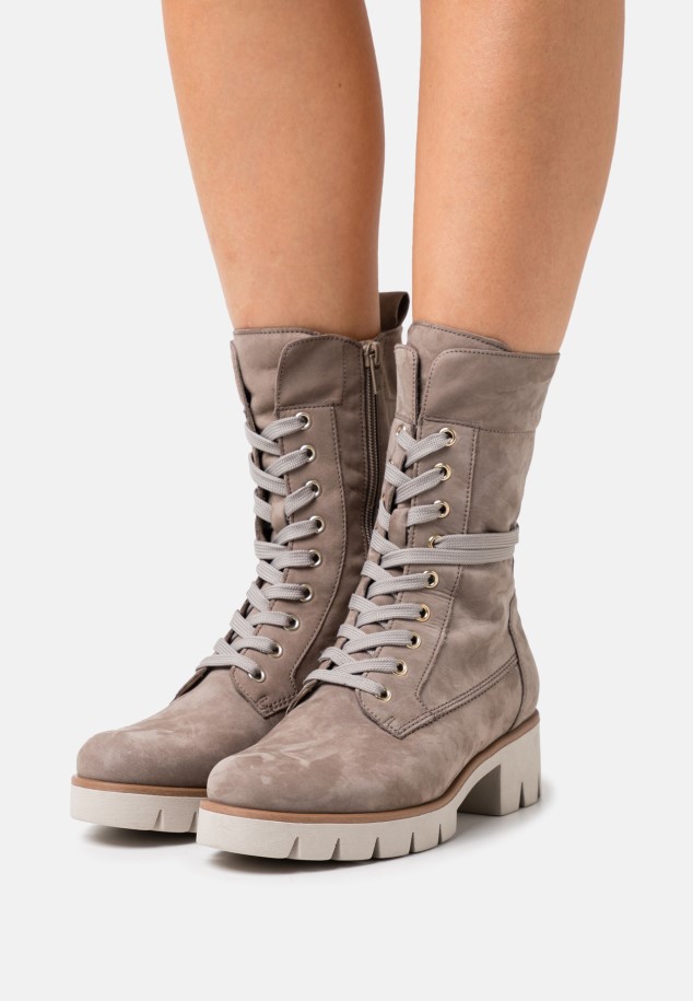 Gabor Dark Rose/Panna Lace-Up Ankle Boots