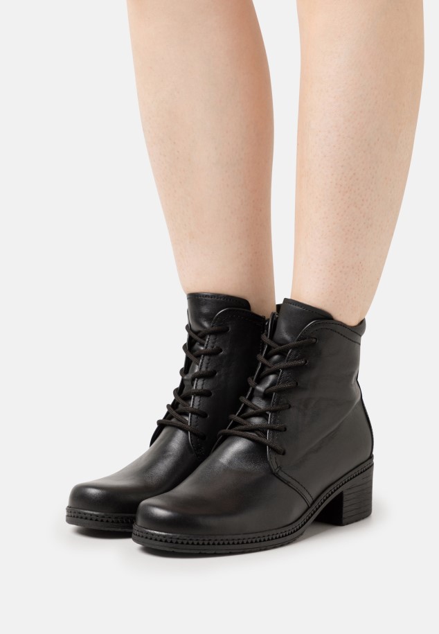 Gabor Lace-Up Ankle Boots Black