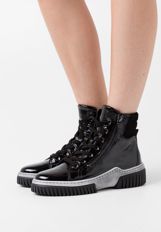 Gabor Lace-Up Ankle Boots Black
