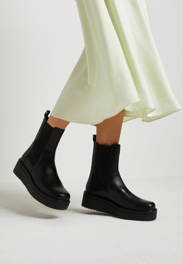 Gabor Black Platform Ankle Boots