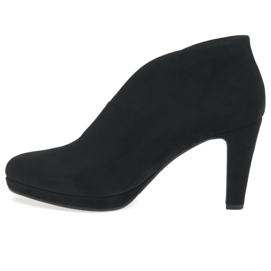 Amien Womens Modern Slip On Ankle Boots Black Suede Gabor