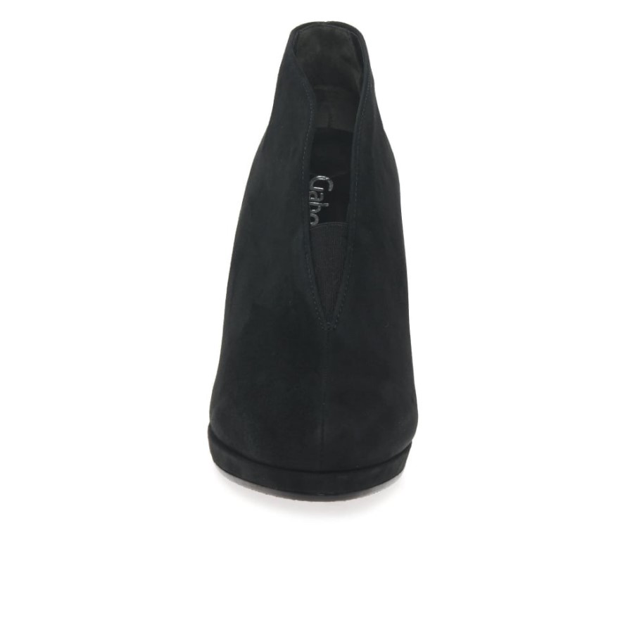 Amien Womens Modern Slip On Ankle Boots Black Suede Gabor