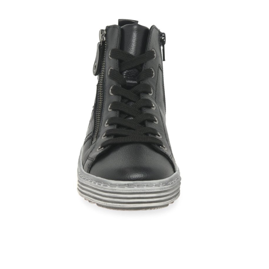 Black/Anthracite Biss Ladies Ankle Boots Gabor