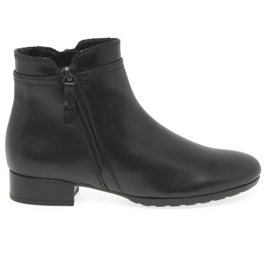 Black/Cobra Gabor Briano Ladies Ankle Boots