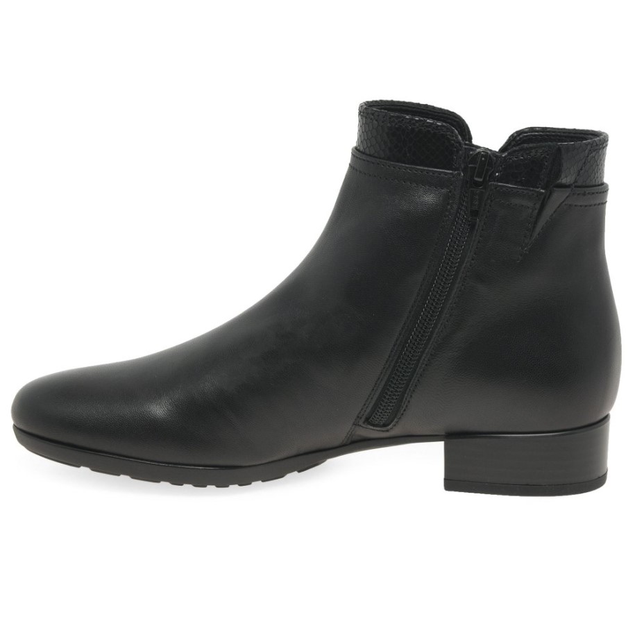 Black/Cobra Gabor Briano Ladies Ankle Boots