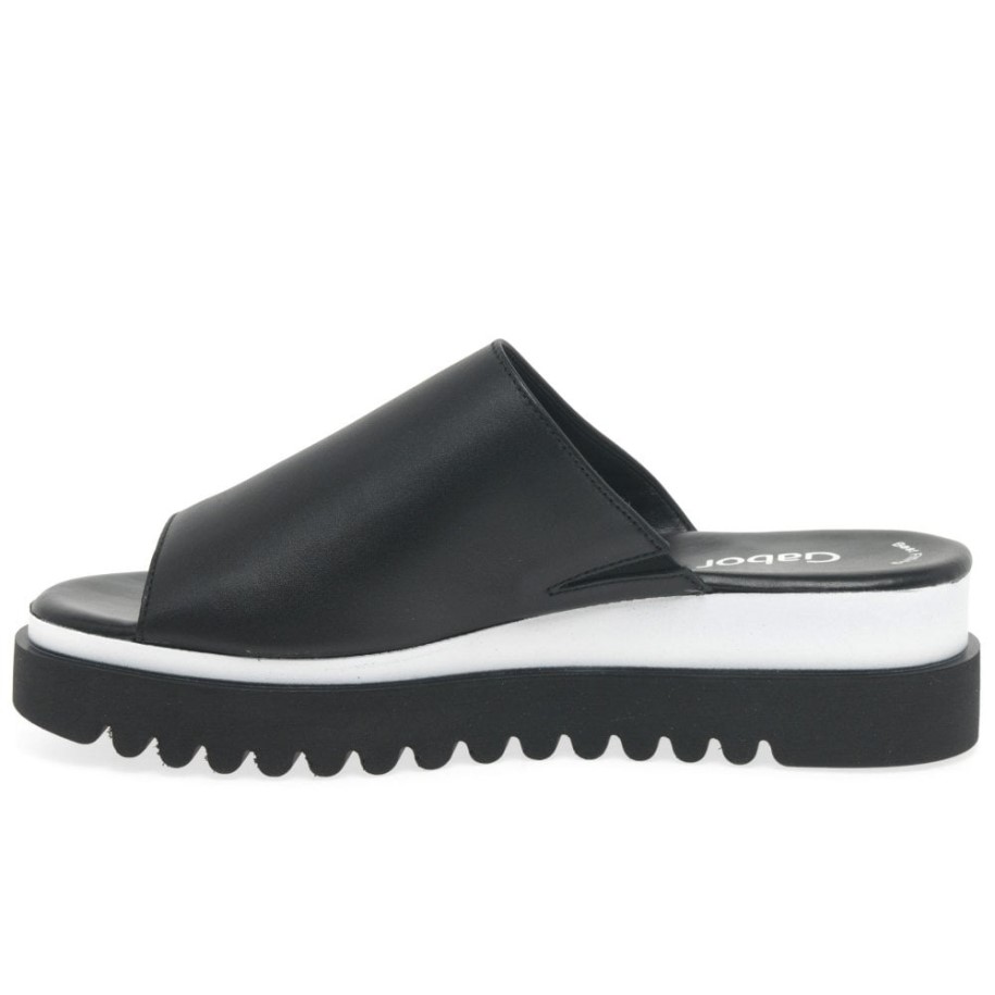 Black Emily- Rose Womens Platform Mules Gabor